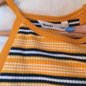 Bluenotes Tops - Bluenotes Striped Yellow Halter Top Bluenotes Tops - Bluenotes Striped Yellow Halter Top